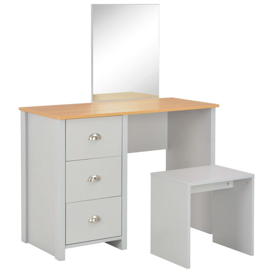 Dressing Table | Grey, Natural wood | Engineered wood with melamine