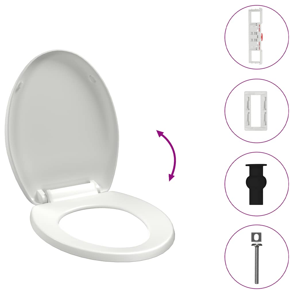 Soft-close Toilet Seat with Quick-release Design White