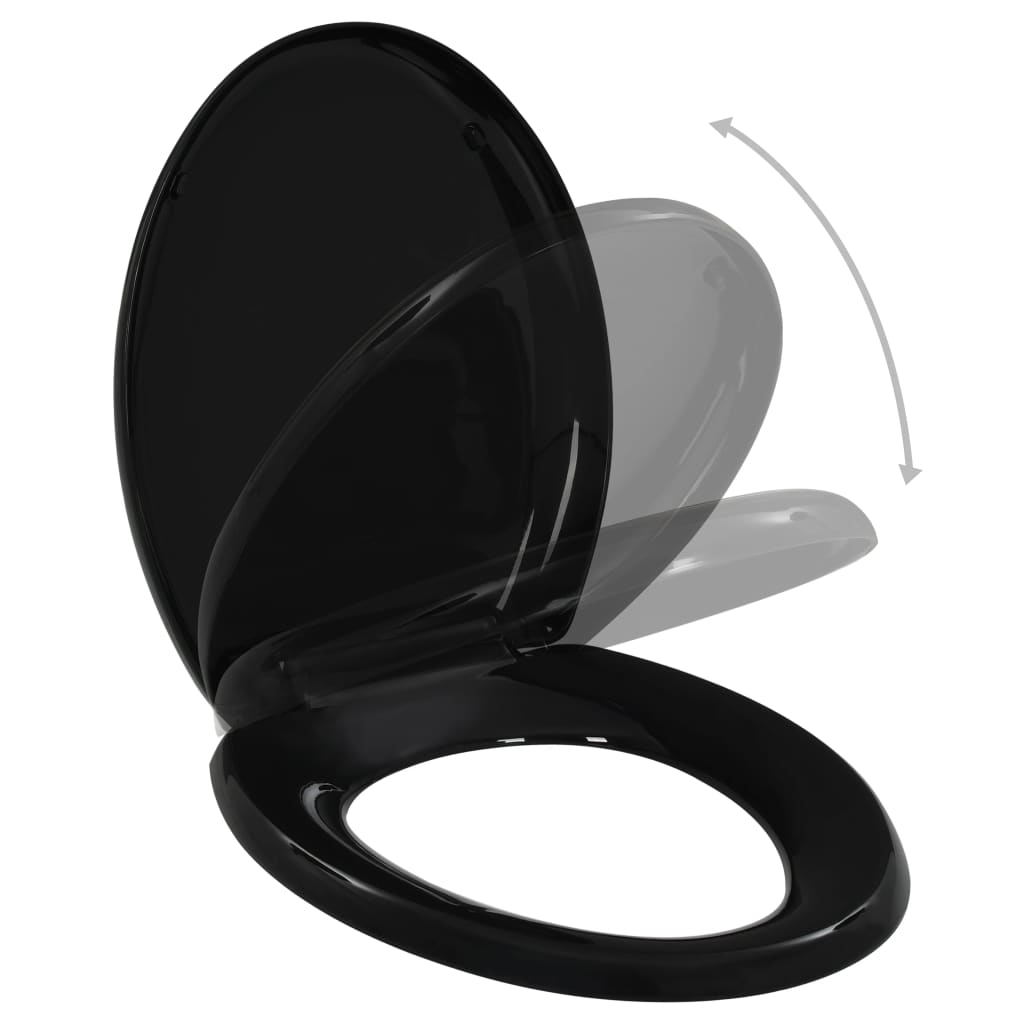 vidaXL Soft-close Toilet Seat with Quick-release Design Black