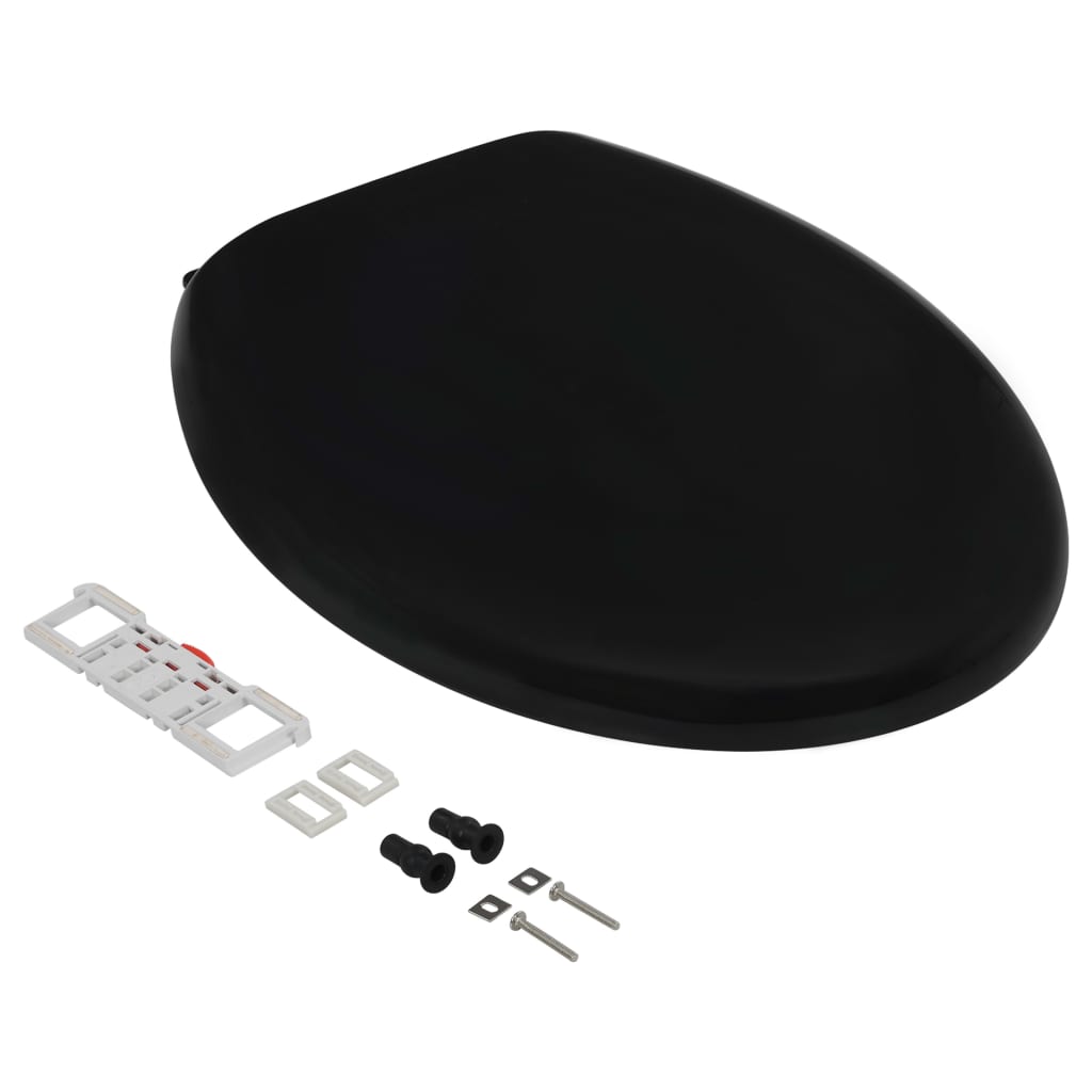 vidaXL Soft-close Toilet Seat with Quick-release Design Black