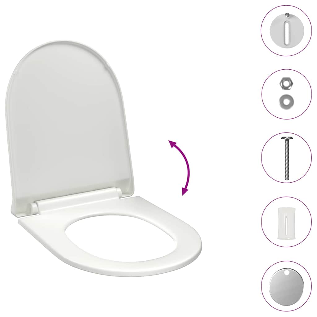 Soft-close Toilet Seat with Quick-release Design White