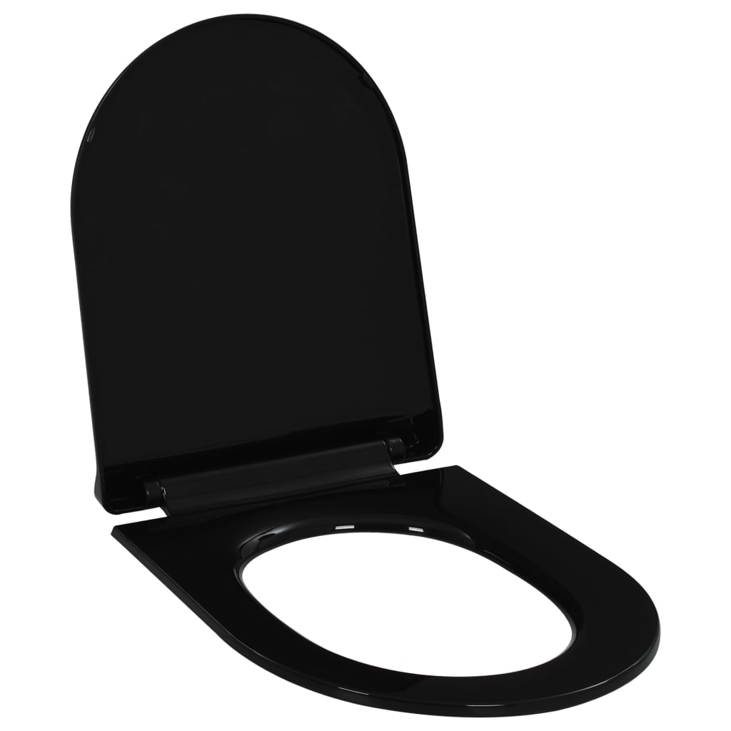 vidaXL Soft-close Toilet Seat with Quick-release Design Black