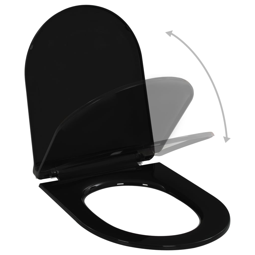 vidaXL Soft-close Toilet Seat with Quick-release Design Black