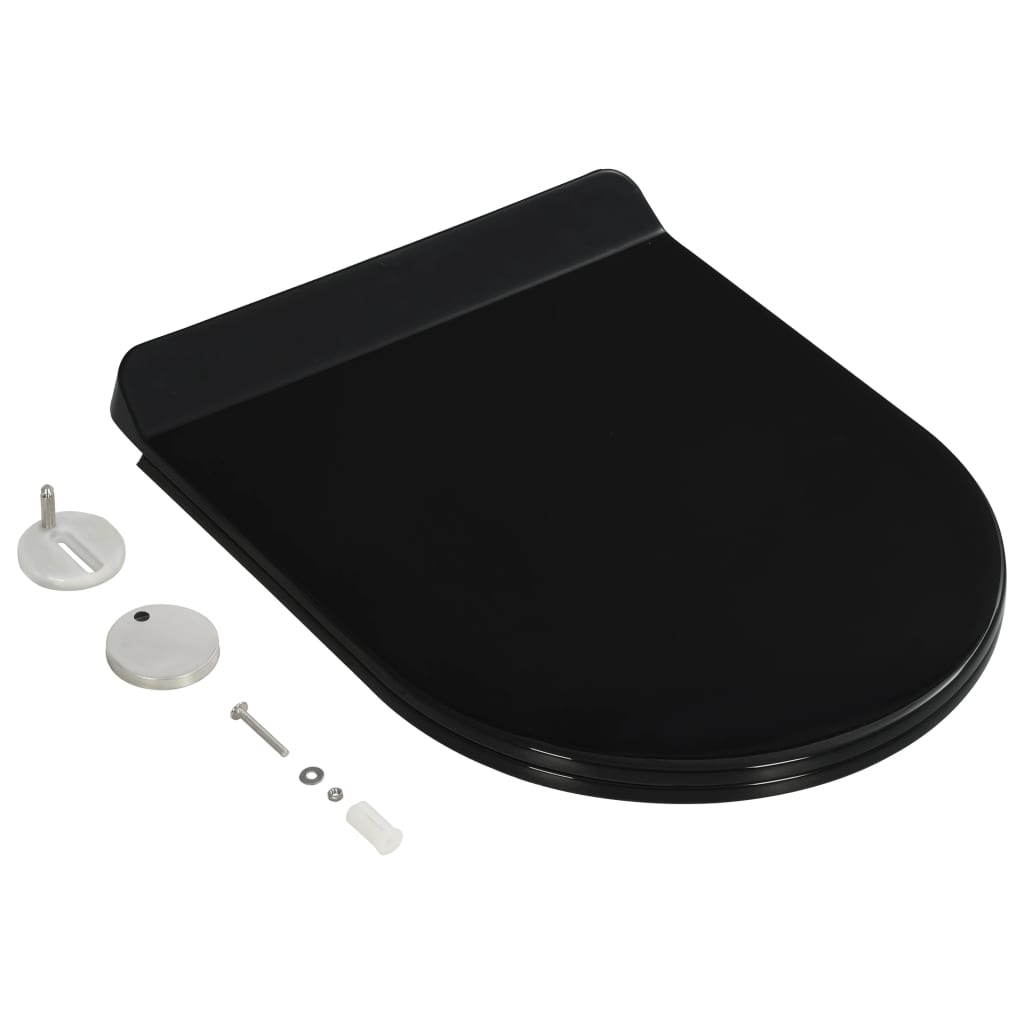 vidaXL Soft-close Toilet Seat with Quick-release Design Black