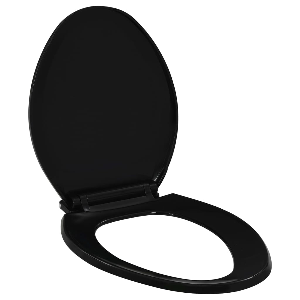 vidaXL Soft-close Toilet Seat with Quick-release Design Black