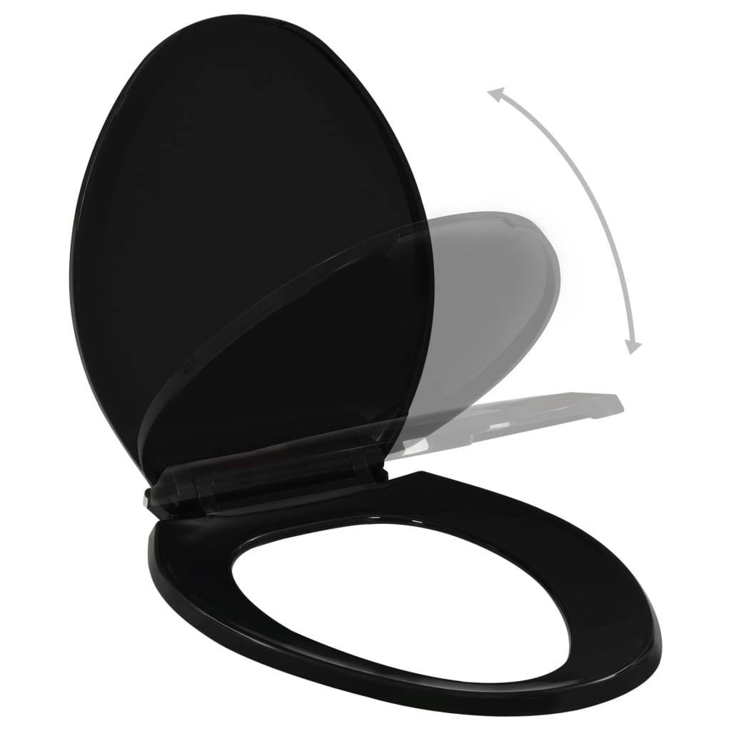 vidaXL Soft-close Toilet Seat with Quick-release Design Black