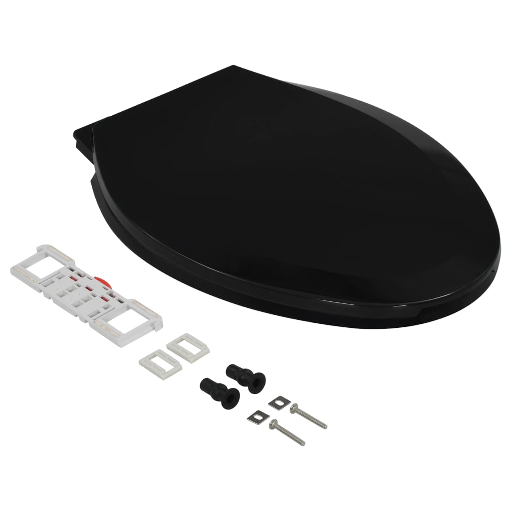 vidaXL Soft-close Toilet Seat with Quick-release Design Black