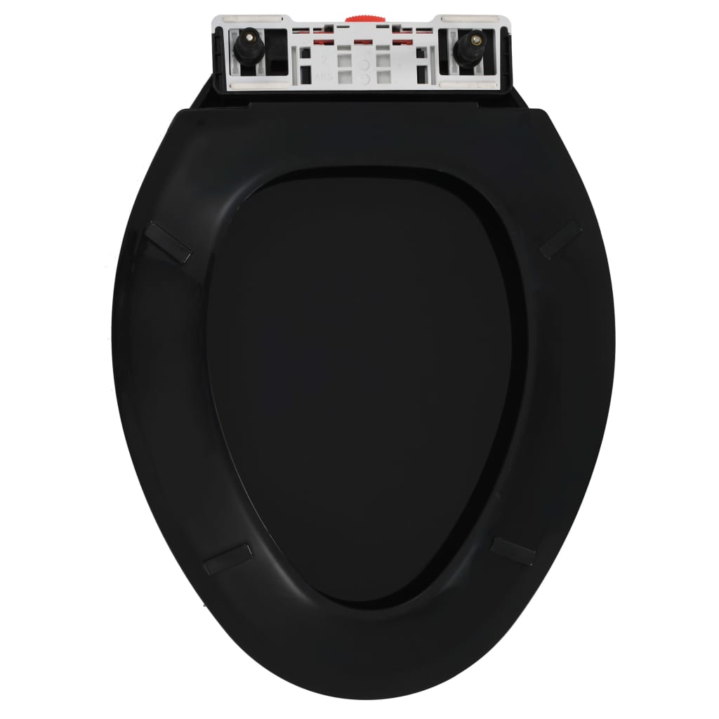 vidaXL Soft-close Toilet Seat with Quick-release Design Black