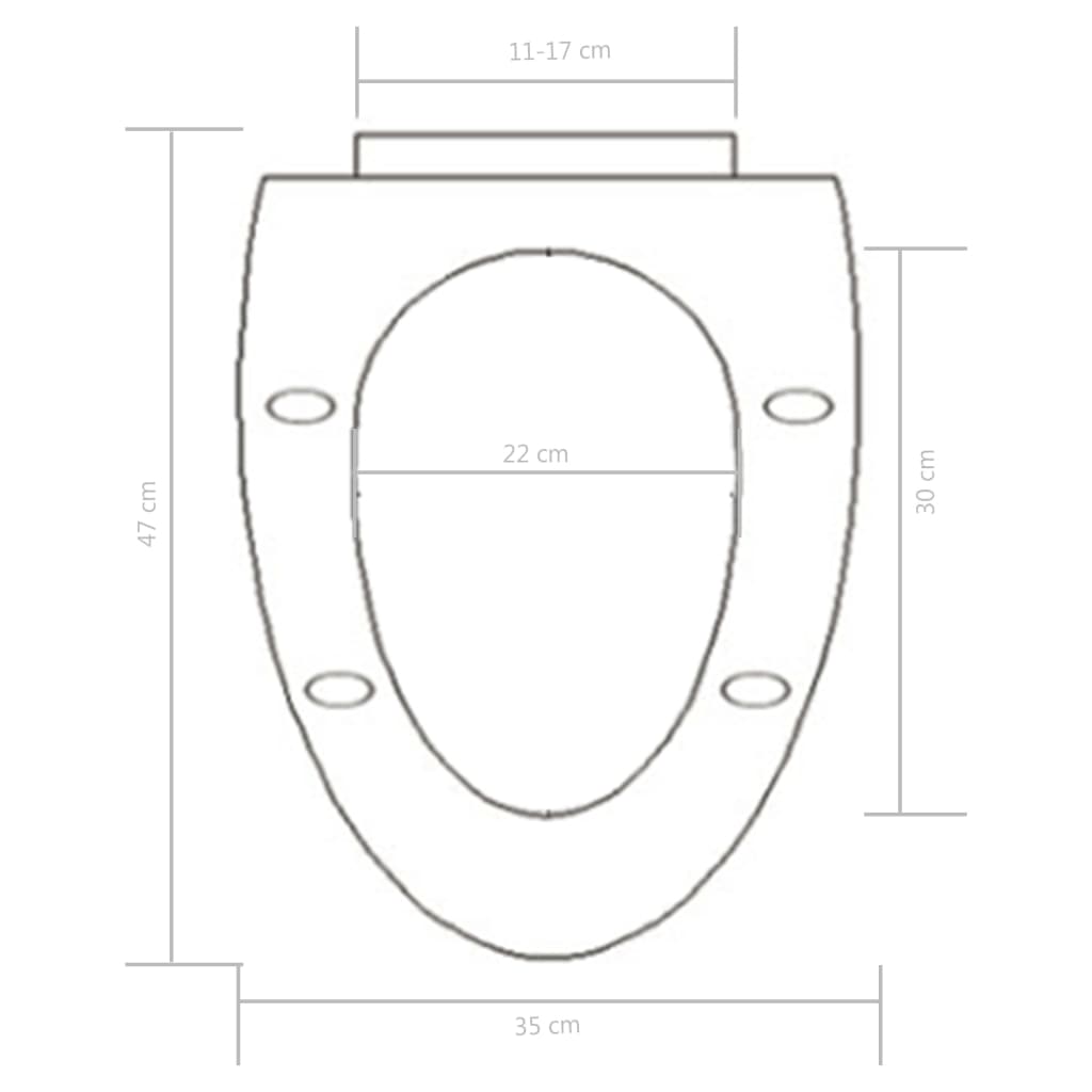 vidaXL Soft-close Toilet Seat with Quick-release Design Black