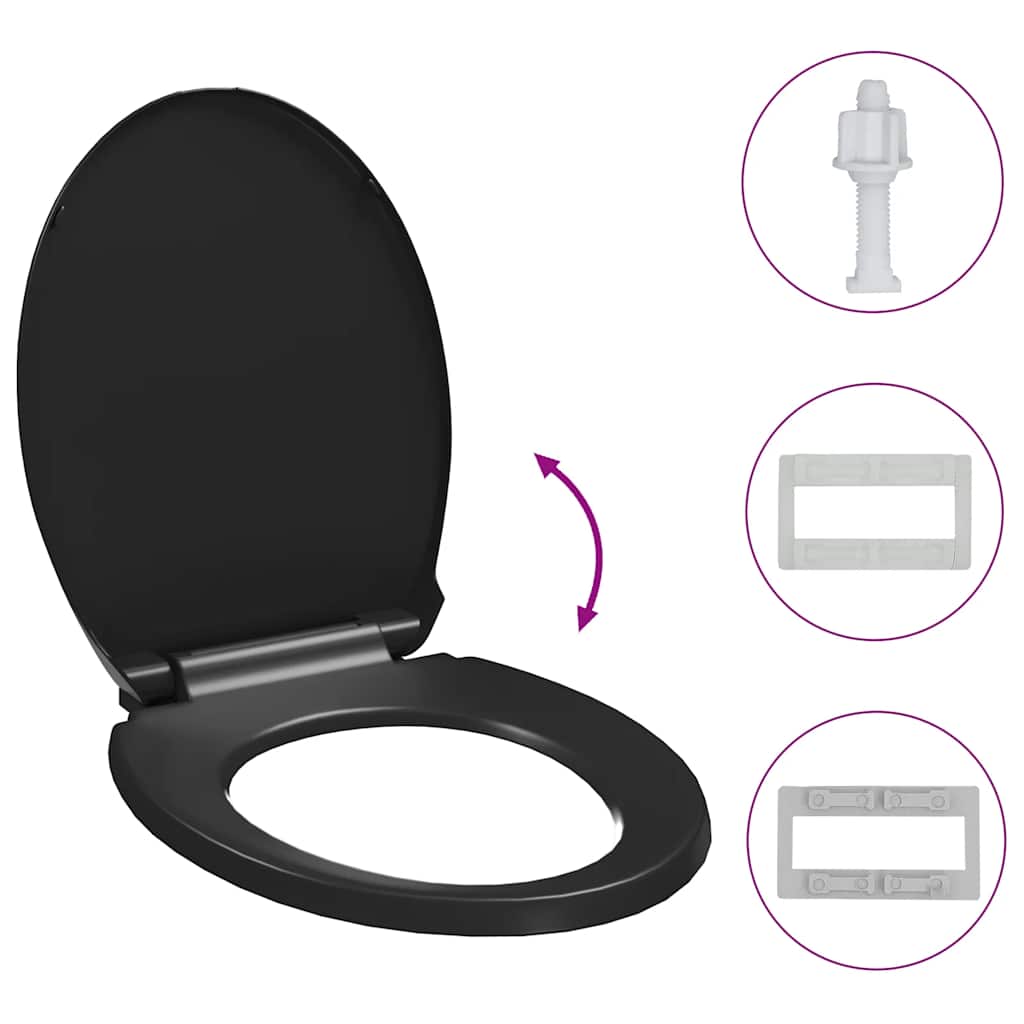Soft-close Toilet Seat with Quick-release Design Black
