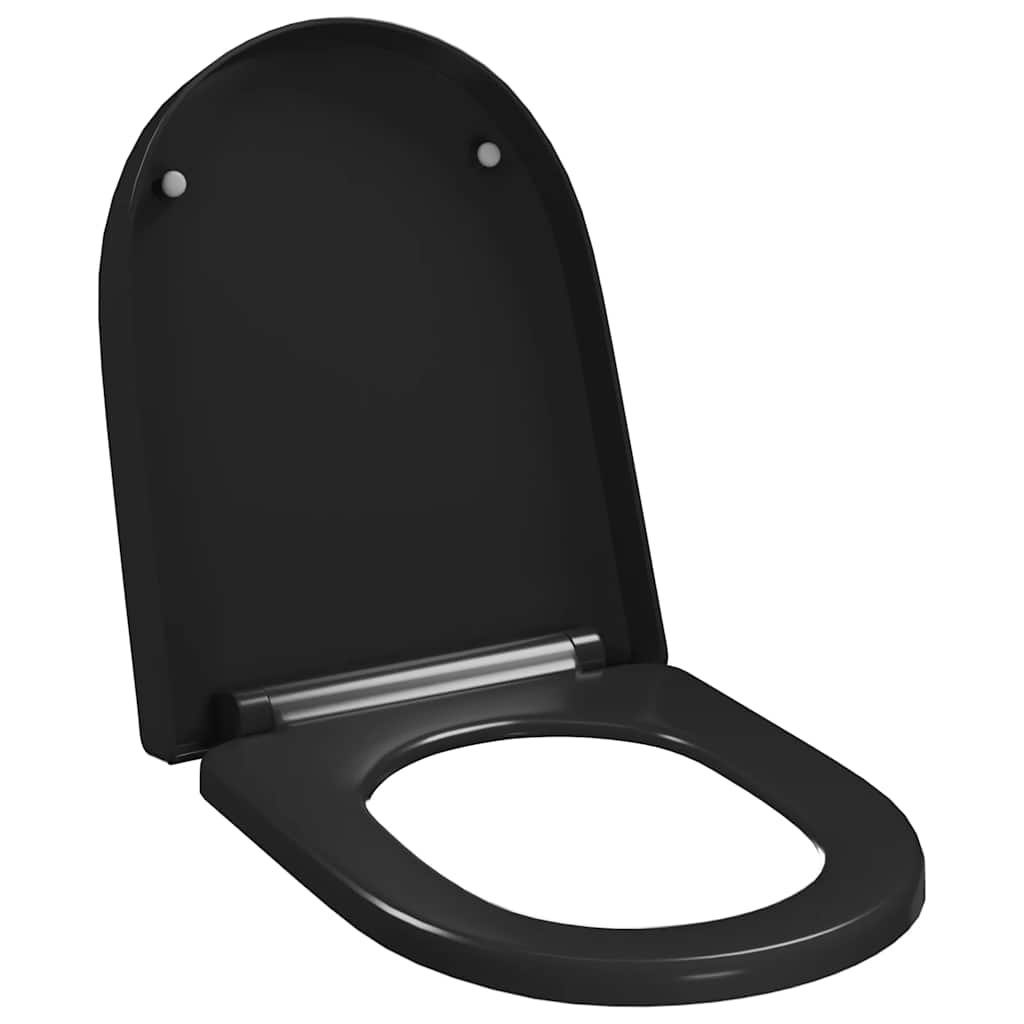 145023 vidaXL Soft-close Toilet Seat with Quick-release Design Black