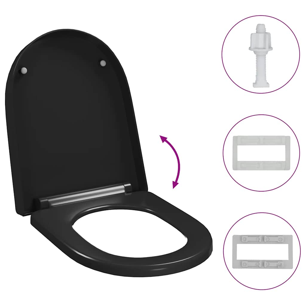 Soft-close Toilet Seat with Quick-release Design Black