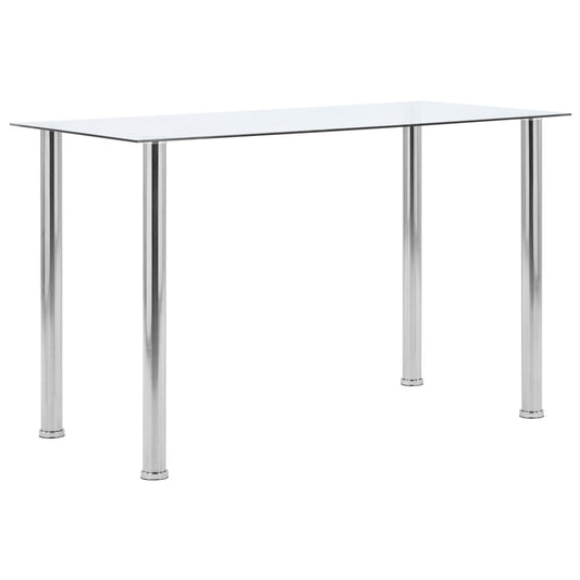 vidaXL Dining Table Transparent 120x60x75 cm Tempered Glass