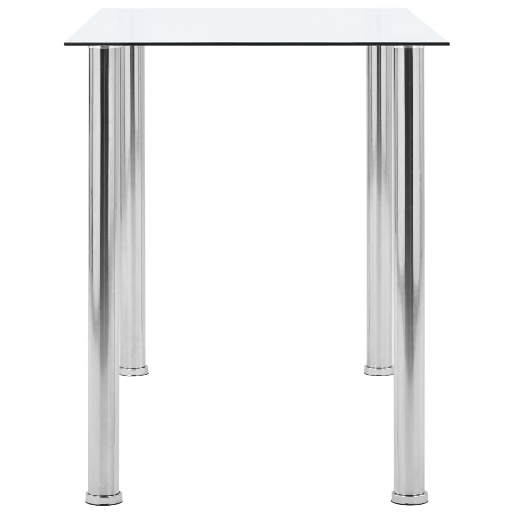 vidaXL Dining Table Transparent 120x60x75 cm Tempered Glass