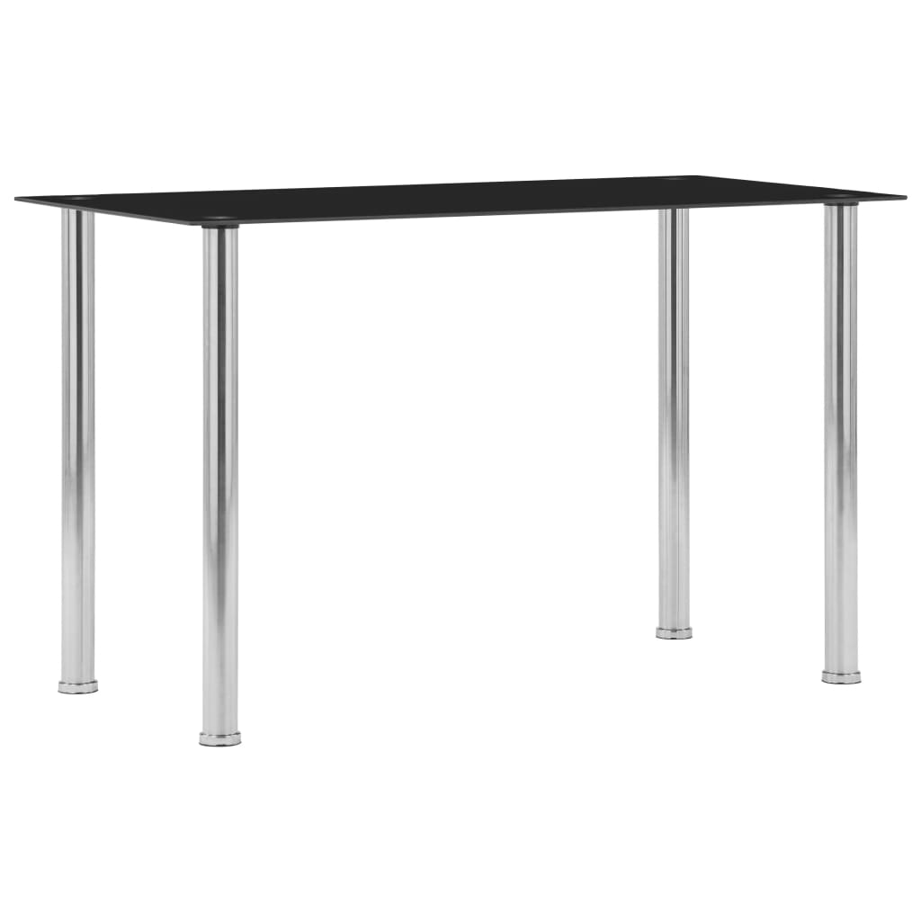 vidaXL Dining Table Black 120x60x75 cm Tempered Glass