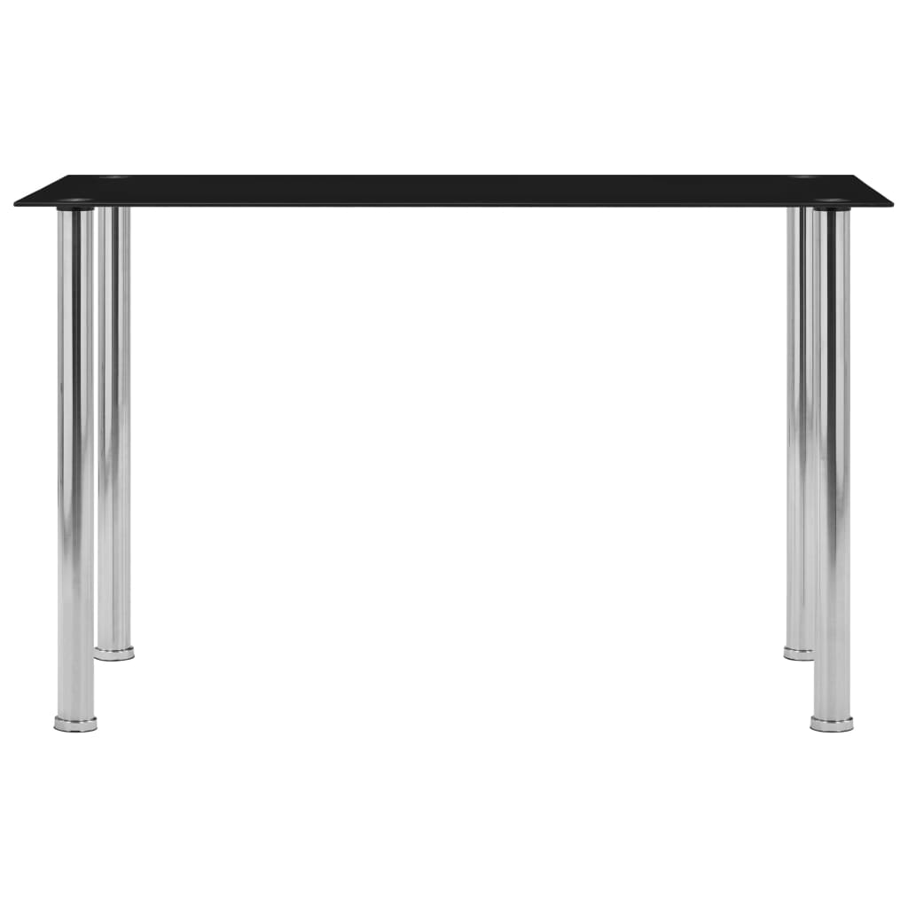 vidaXL Dining Table Black 120x60x75 cm Tempered Glass