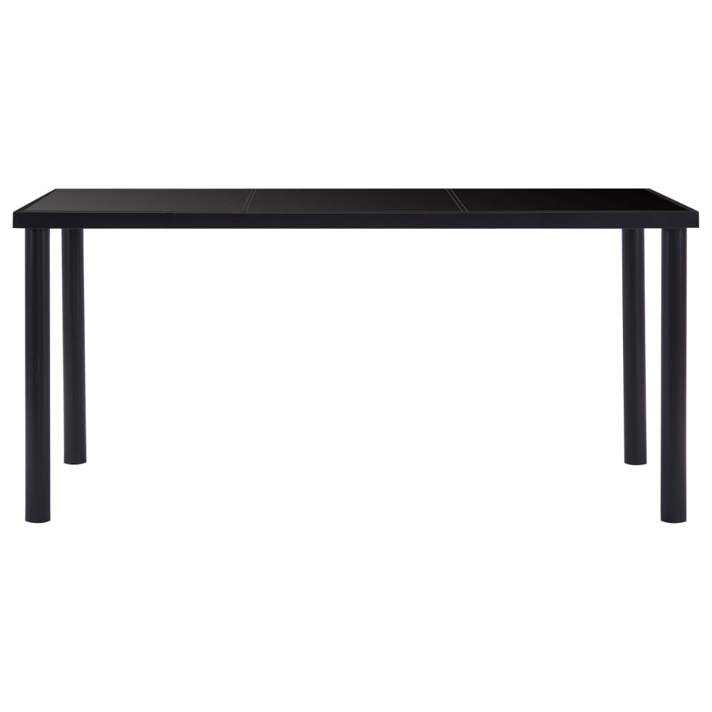 vidaXL Dining Table Black 160x80x75 cm Tempered Glass