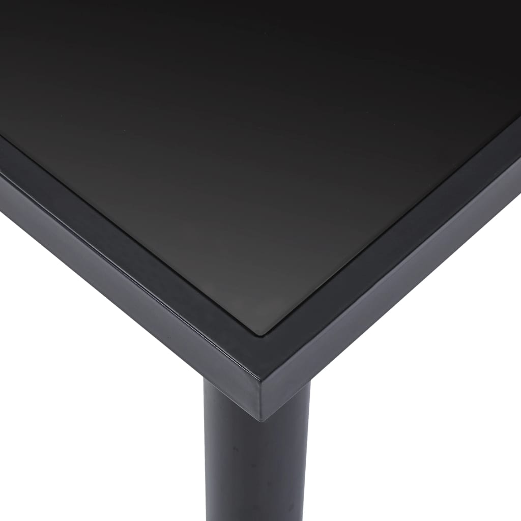 vidaXL Dining Table Black 160x80x75 cm Tempered Glass