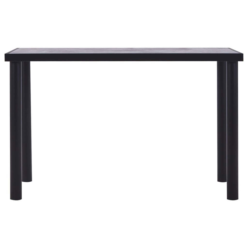 vidaXL Dining Table Black and Concrete Grey 120x60x75 cm MDF