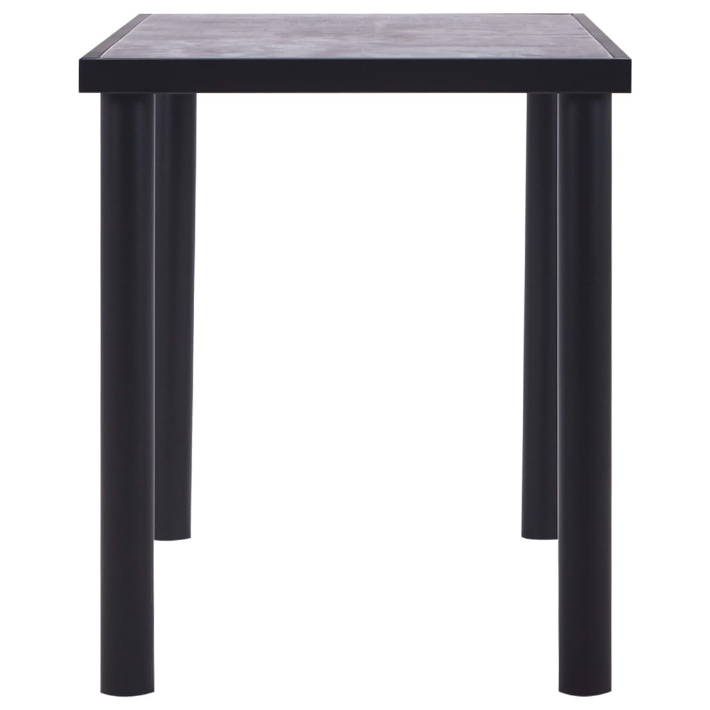 vidaXL Dining Table Black and Concrete Grey 120x60x75 cm MDF