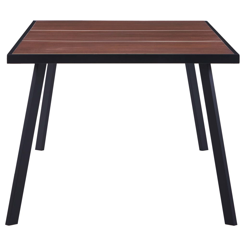 vidaXL Dining Table Dark Wood and Black 200x100x75 cm MDF