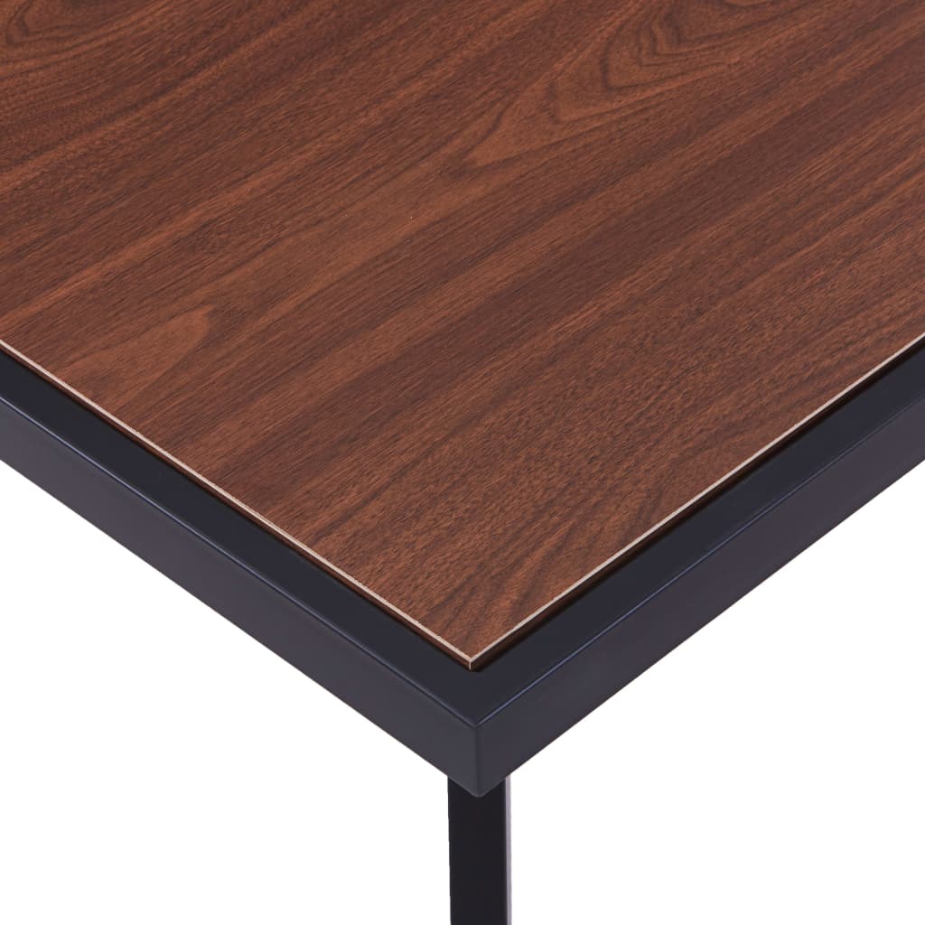 vidaXL Dining Table Dark Wood and Black 200x100x75 cm MDF