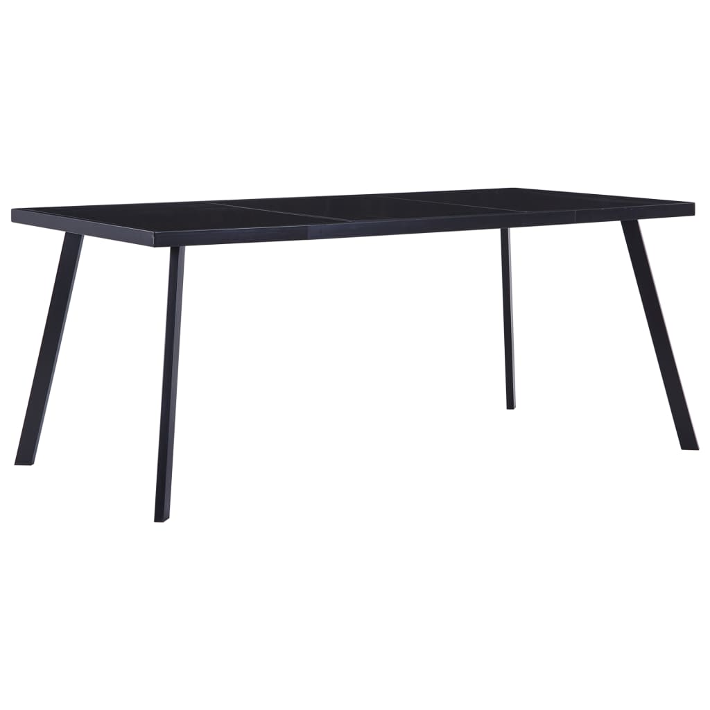 vidaXL Dining Table Black 160x80x75 cm Tempered Glass