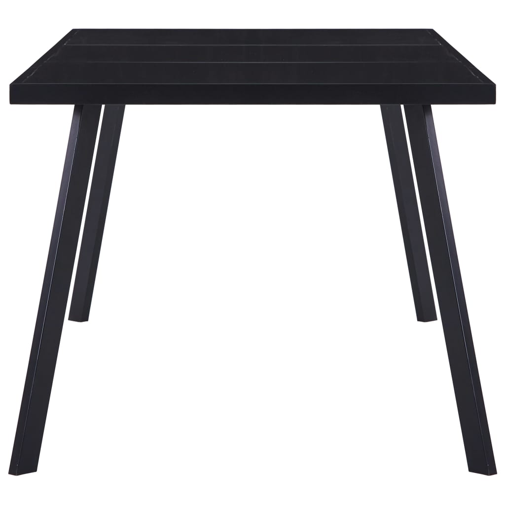 vidaXL Dining Table Black 160x80x75 cm Tempered Glass