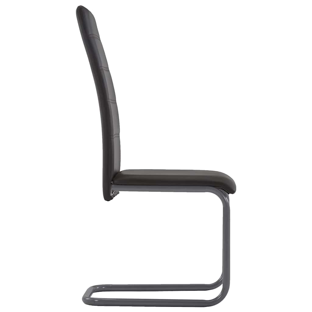 Cantilever Dining Chairs 4 pcs Brown Faux Leather