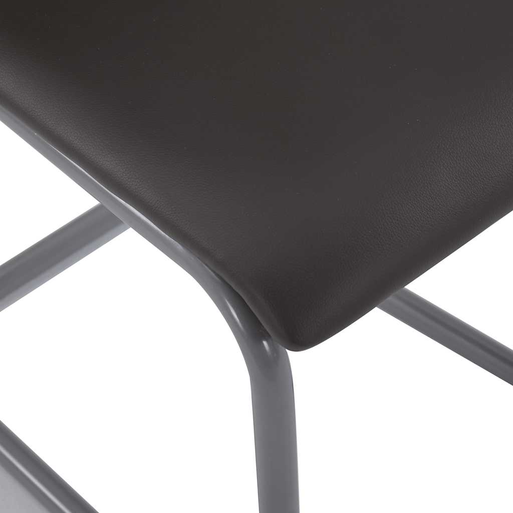 Cantilever Dining Chairs 4 pcs Brown Faux Leather