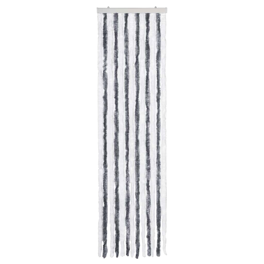 284271 vidaXL Insect Curtain Grey and White 56x185 cm Chenille