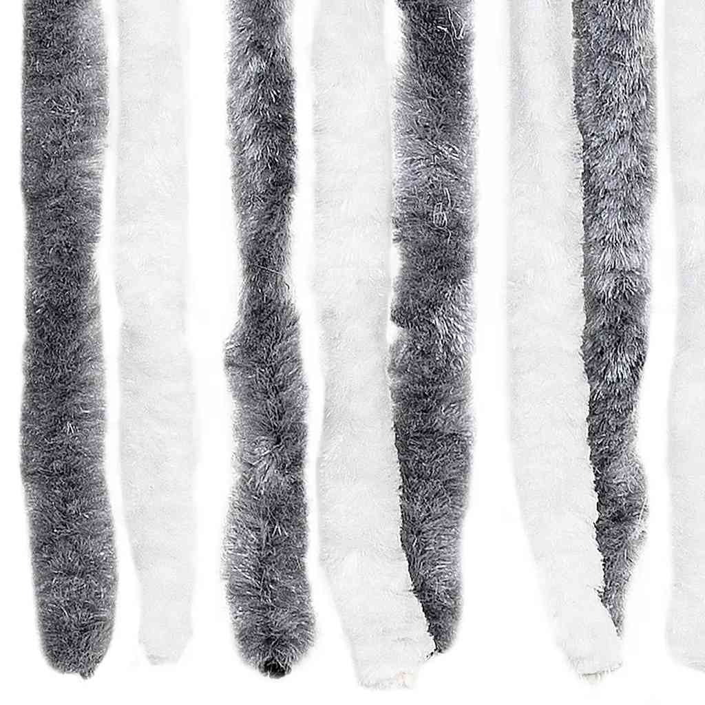 284271 vidaXL Insect Curtain Grey and White 56x185 cm Chenille