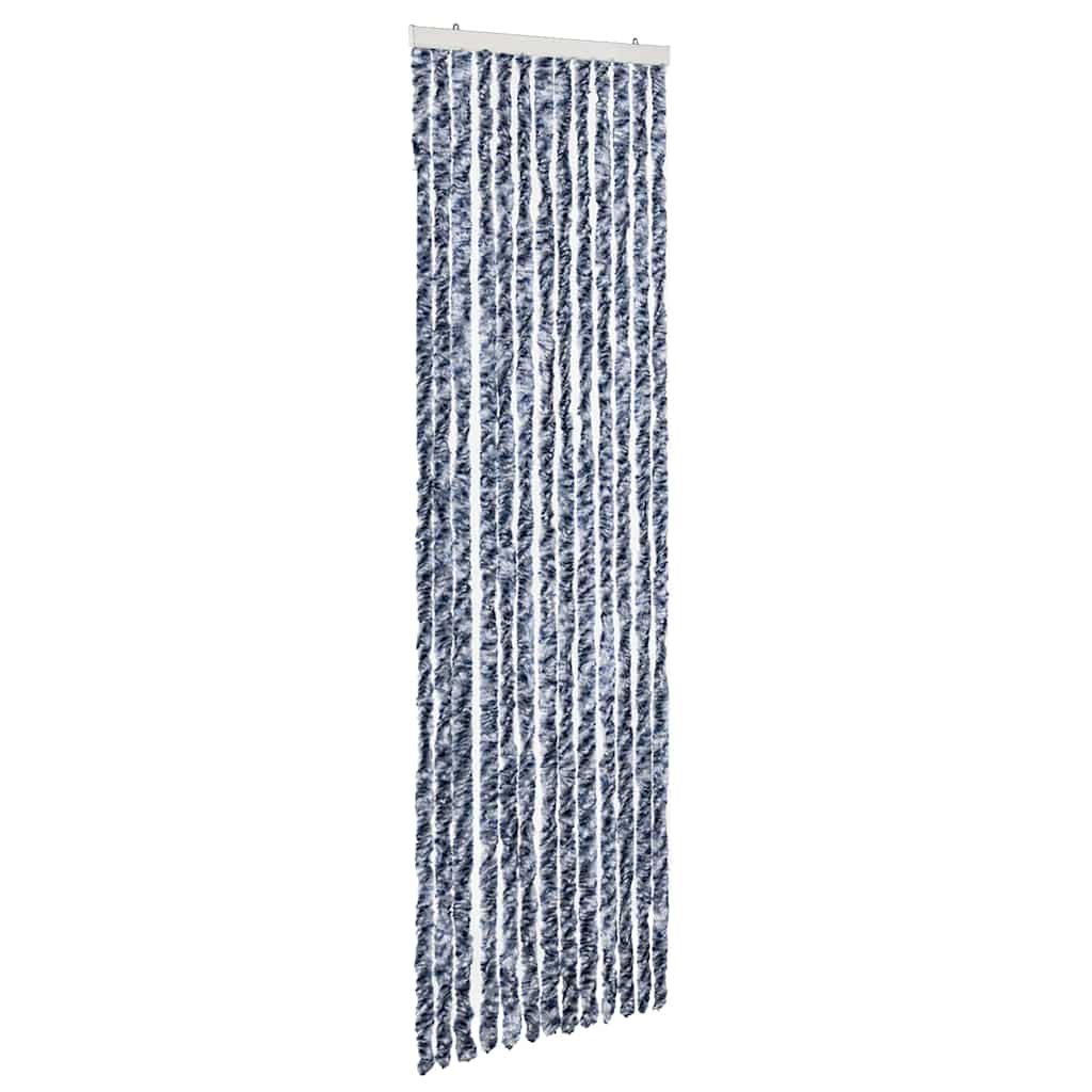 284273 vidaXL Insect Curtain Blue, White and Silver 56x185 cm Chenille
