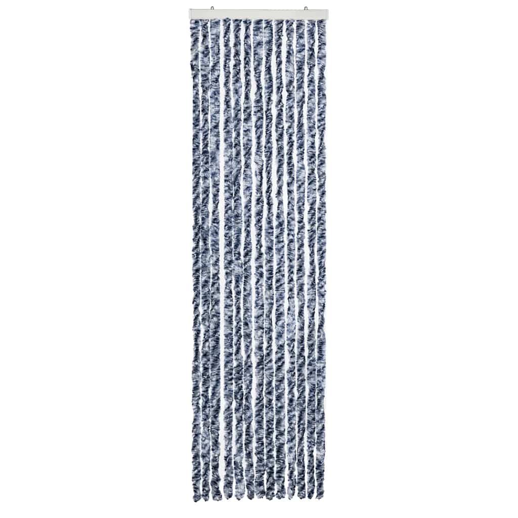 284273 vidaXL Insect Curtain Blue, White and Silver 56x185 cm Chenille