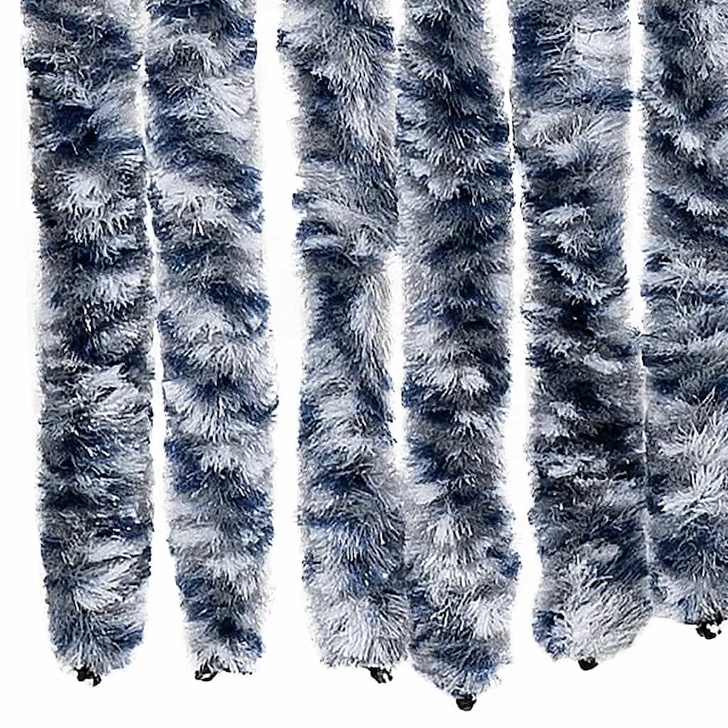 284273 vidaXL Insect Curtain Blue, White and Silver 56x185 cm Chenille