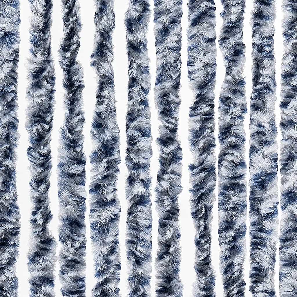 284273 vidaXL Insect Curtain Blue, White and Silver 56x185 cm Chenille