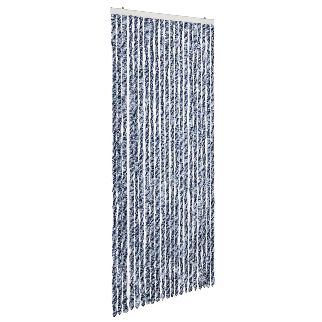 284274 vidaXL Insect Curtain Blue, White and Silver 90x220 cm Chenille
