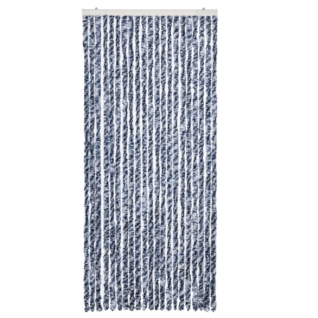 284274 vidaXL Insect Curtain Blue, White and Silver 90x220 cm Chenille