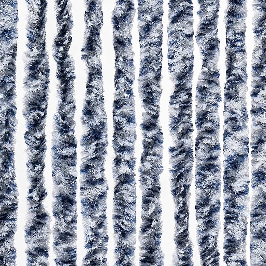 284274 vidaXL Insect Curtain Blue, White and Silver 90x220 cm Chenille