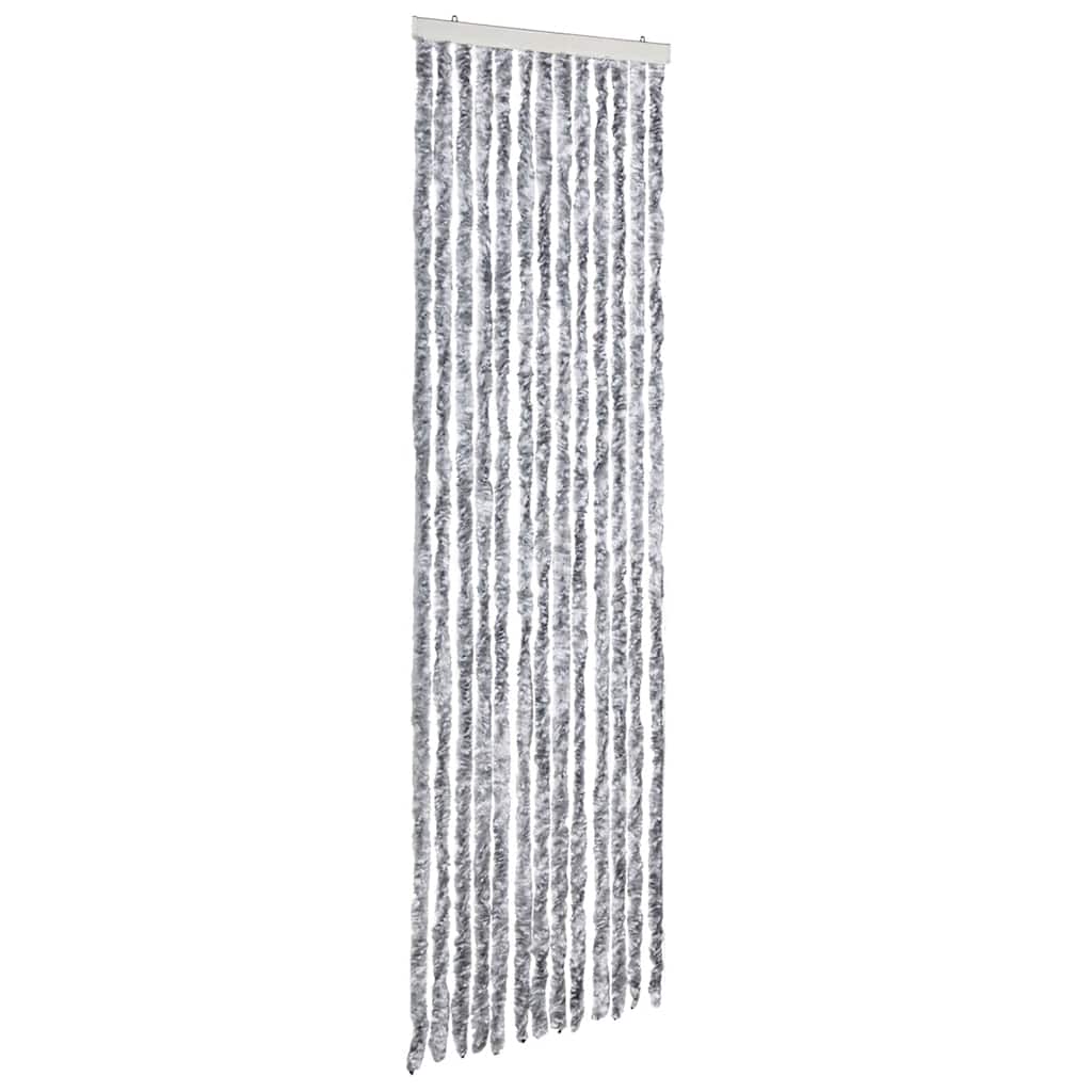 284279 vidaXL Insect Curtain White and Grey 56x185 cm Chenille