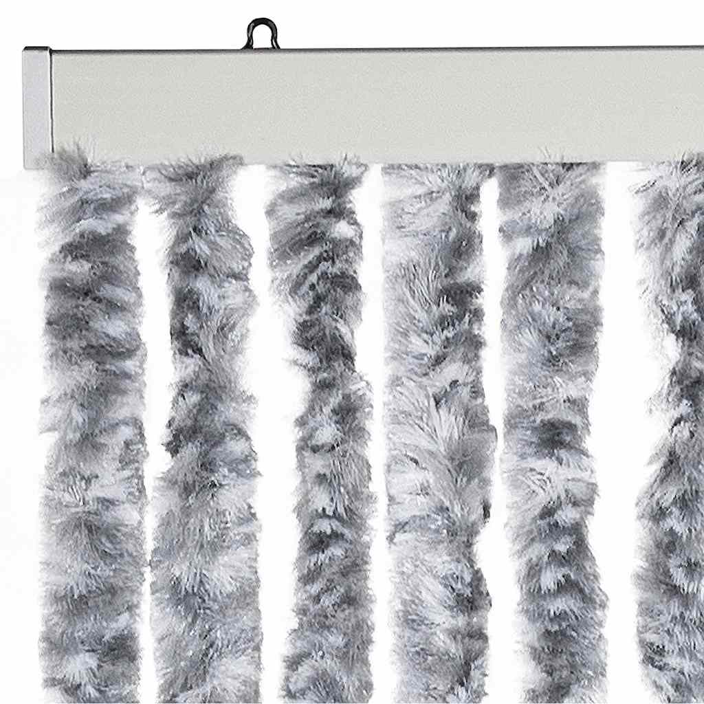 284279 vidaXL Insect Curtain White and Grey 56x185 cm Chenille
