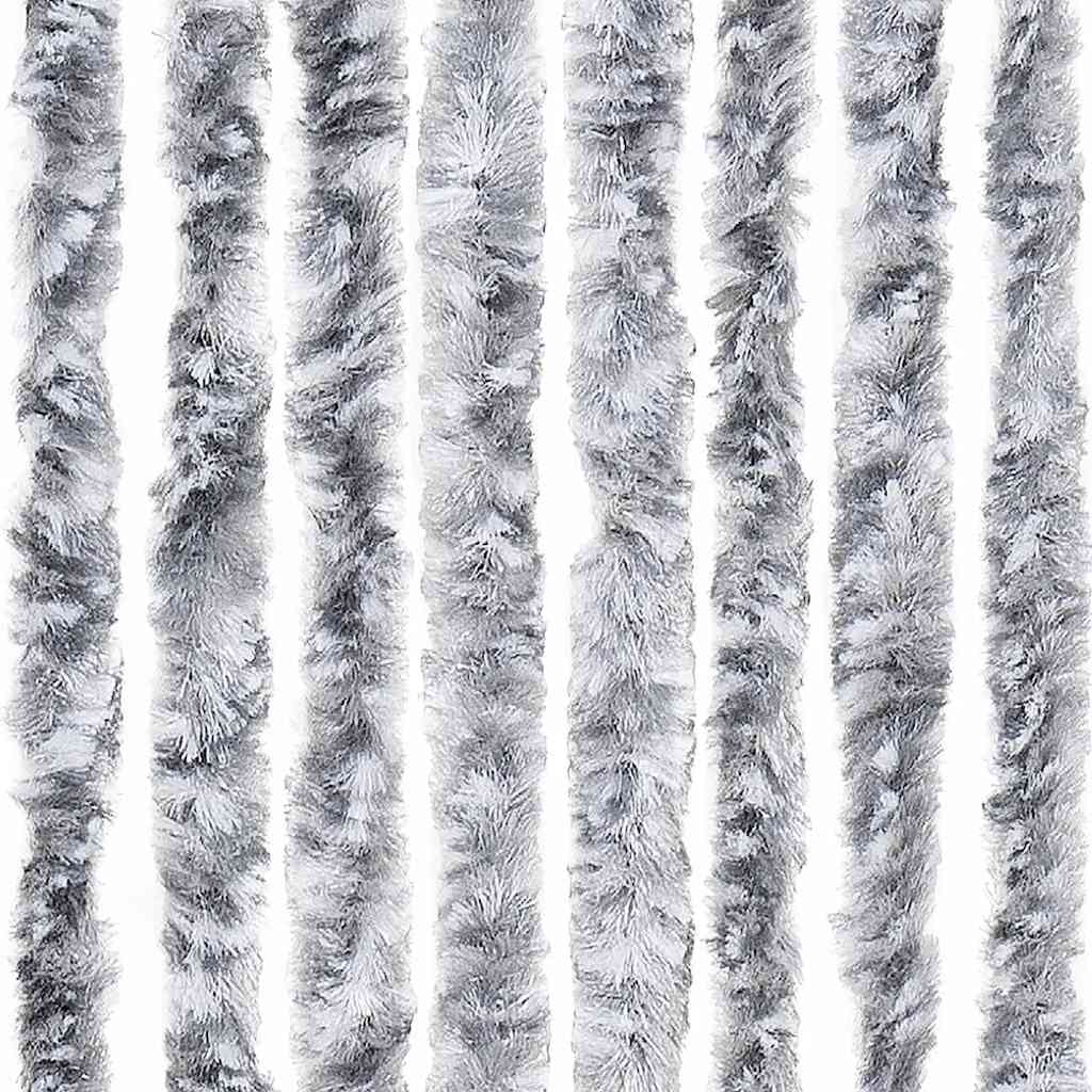 284279 vidaXL Insect Curtain White and Grey 56x185 cm Chenille