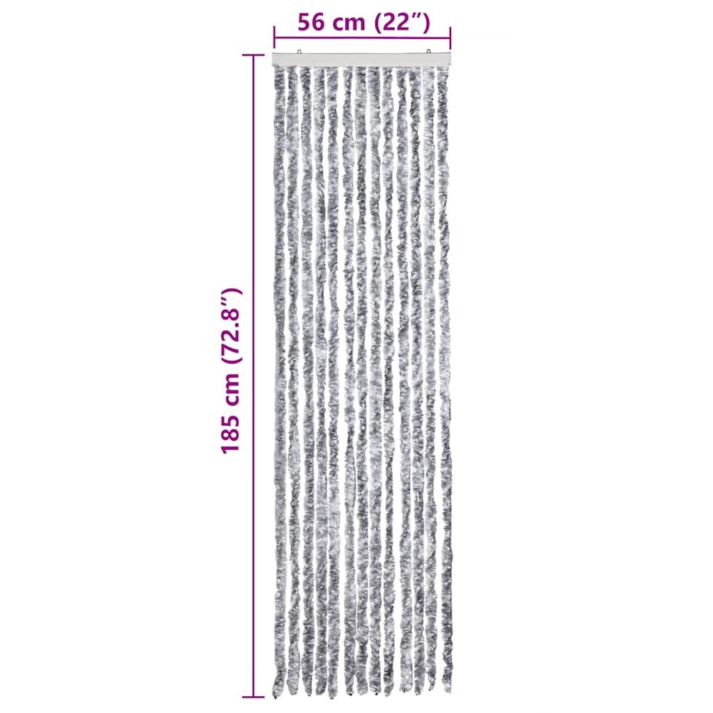 284279 vidaXL Insect Curtain White and Grey 56x185 cm Chenille