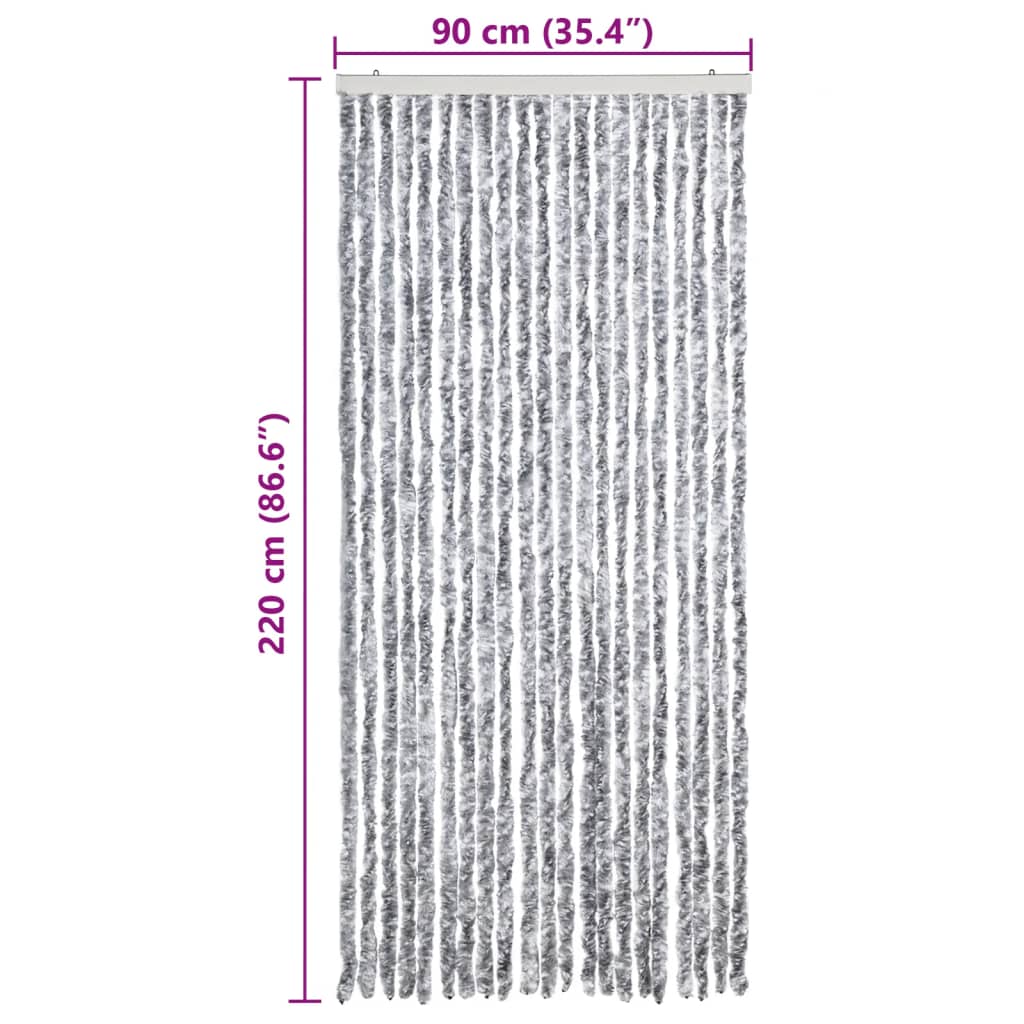 Insect Curtain White and Grey 90x220 cm Chenille