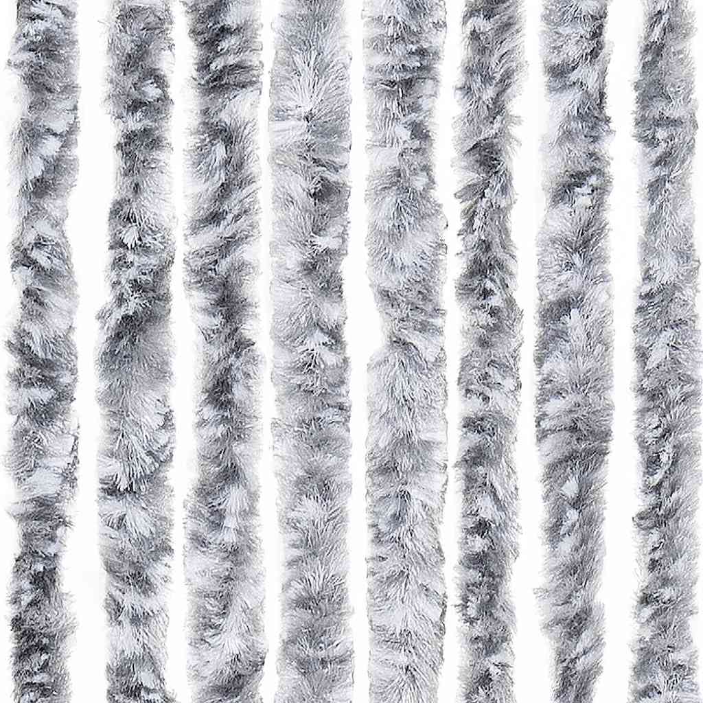 284281 vidaXL Insect Curtain White and Grey 100x220 cm Chenille