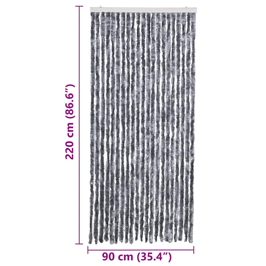 284286 vidaXL Insect Curtain Silver 90x220 cm Chenille