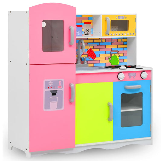 80255 vidaXL Kids'Play Kitchen MDF 80x30x85 cm Multicolour