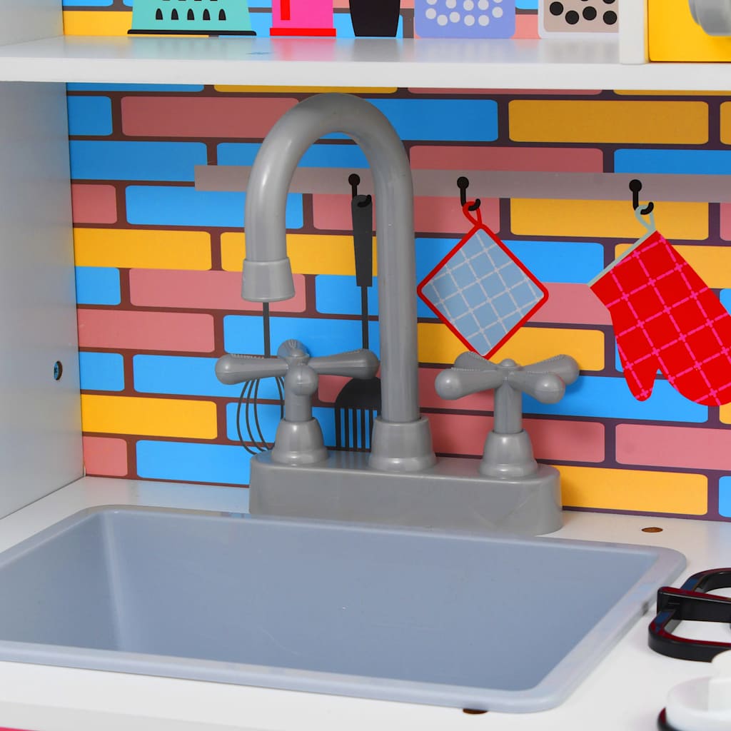 80255 vidaXL Kids'Play Kitchen MDF 80x30x85 cm Multicolour