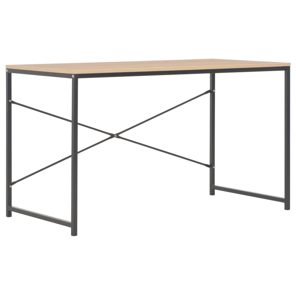 vidaXL Computer Desk Black and Oak 120x60x70 cm