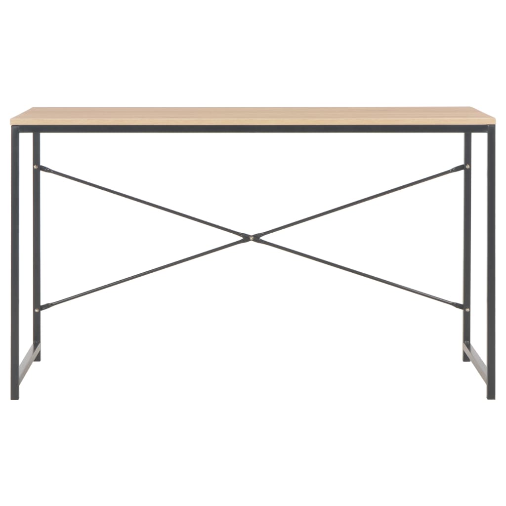 vidaXL Computer Desk Black and Oak 120x60x70 cm